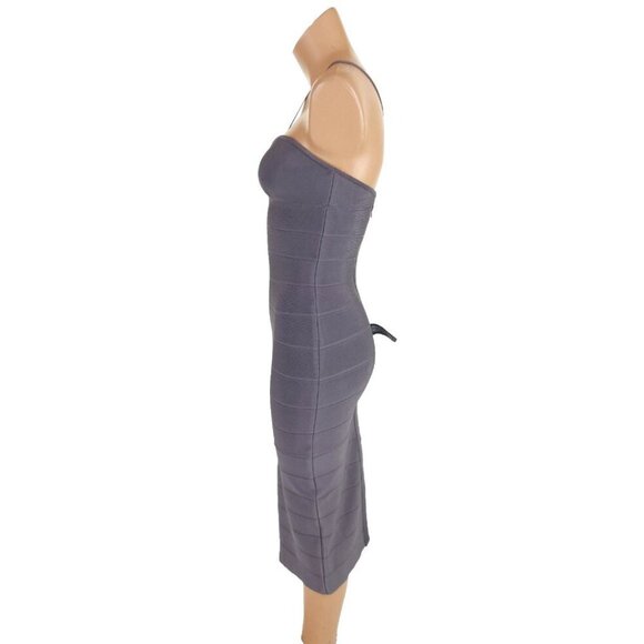 Herve Leger Recycled Rayon Midi Dress Size XS Womens Gray $630 - Picture 6 of 16